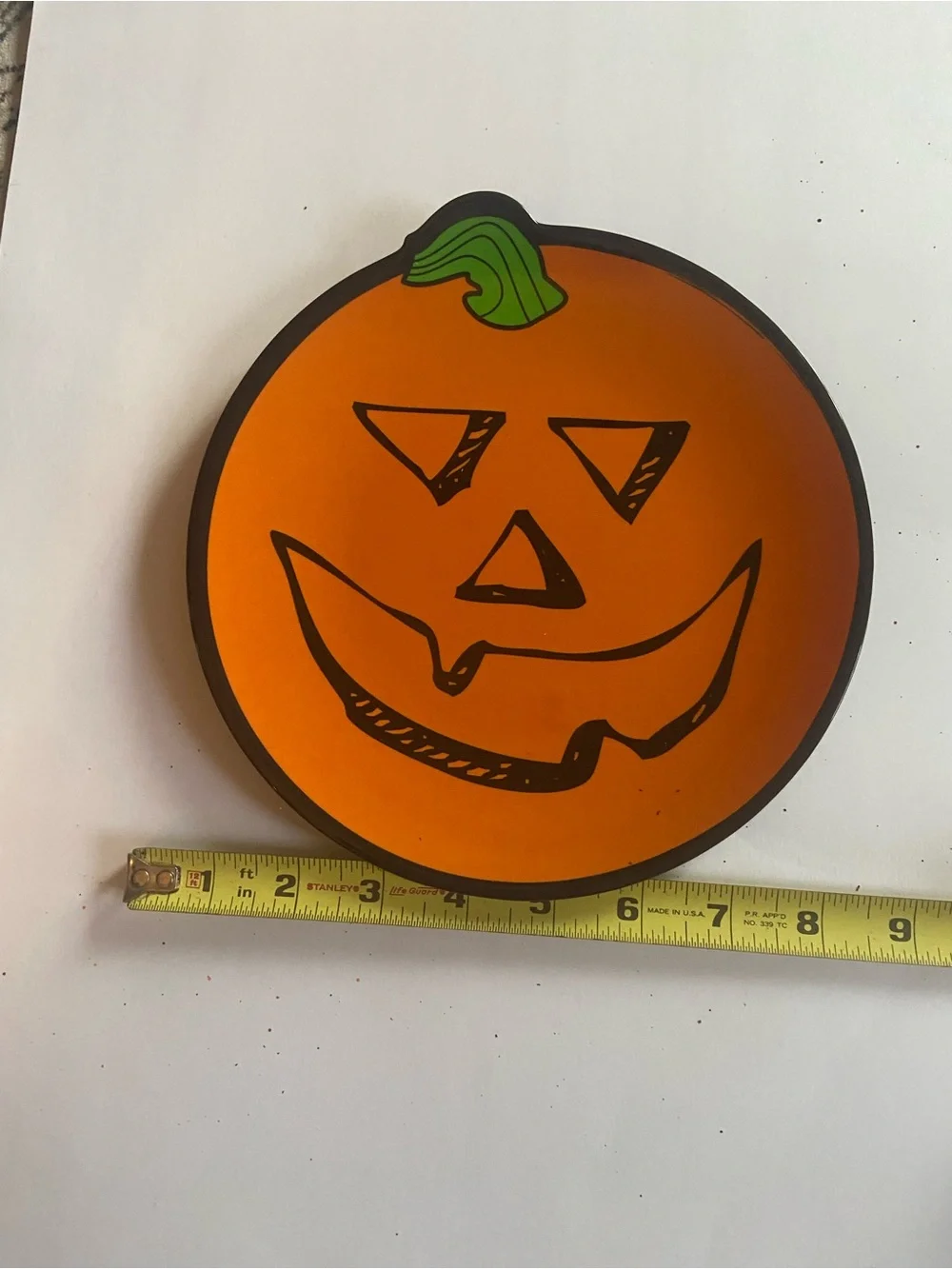 Halloween Pumpkin Wall Art - Orange & Green Jack-O'-Lantern